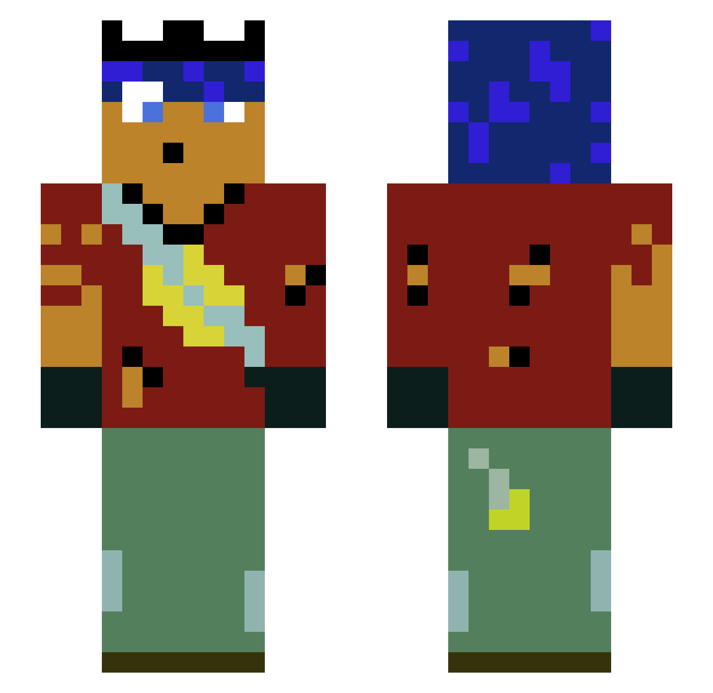 Superspazz2020 Minecraft skin, front and back view