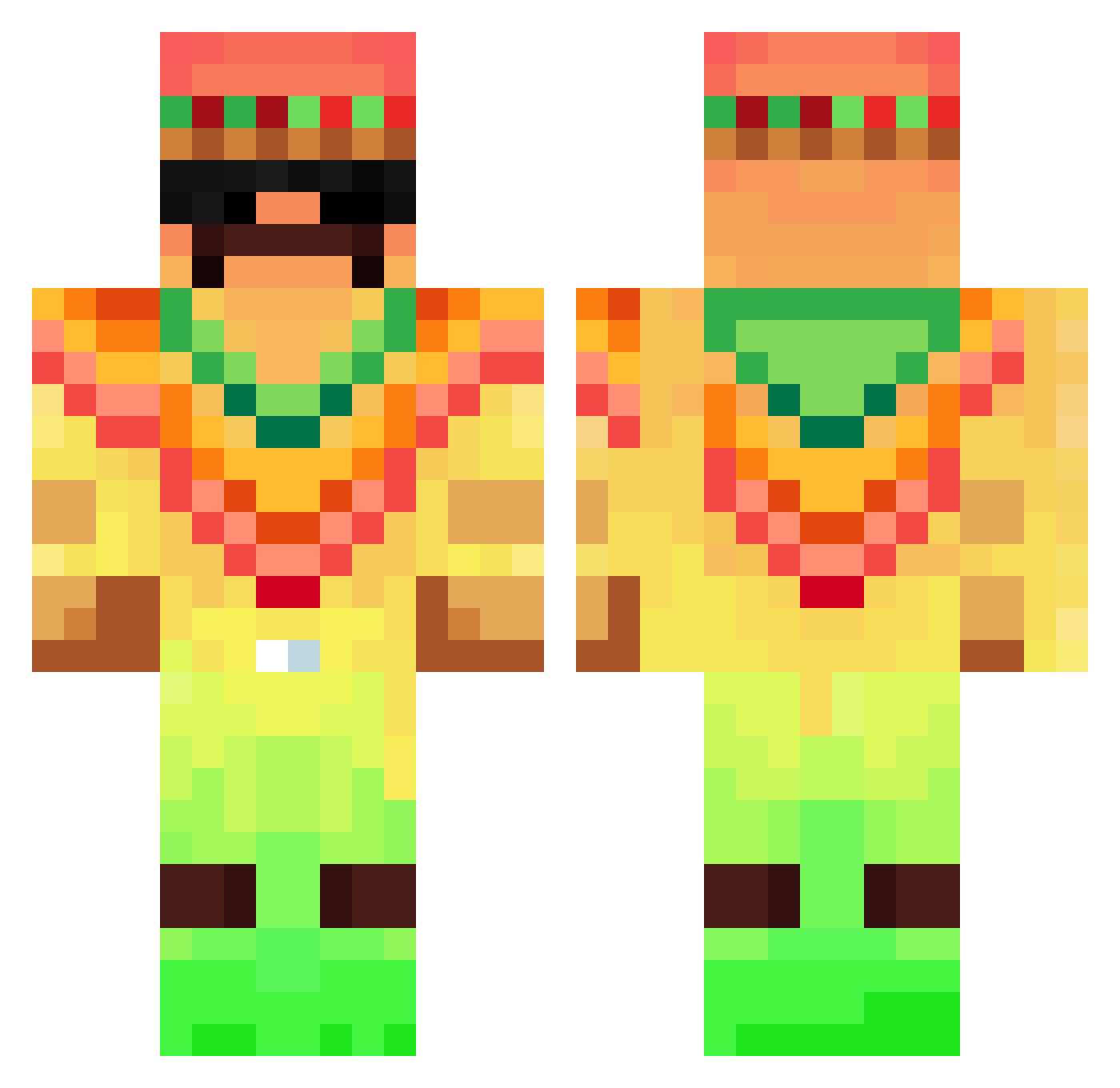 TTM1L0 Minecraft skin, front and back view