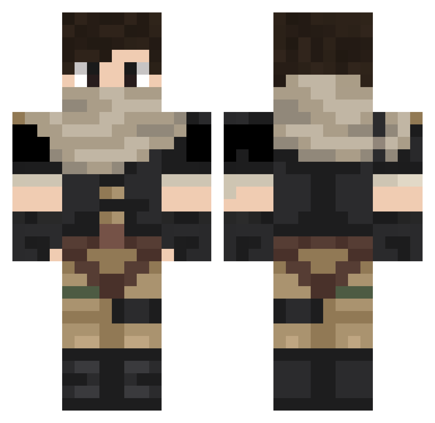 cician Minecraft skin, front and back view
