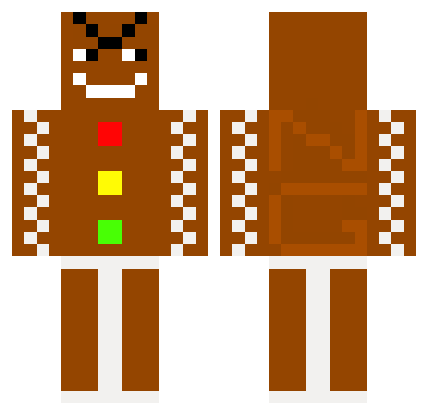 Nasty_Gingy Minecraft skin, front and back view
