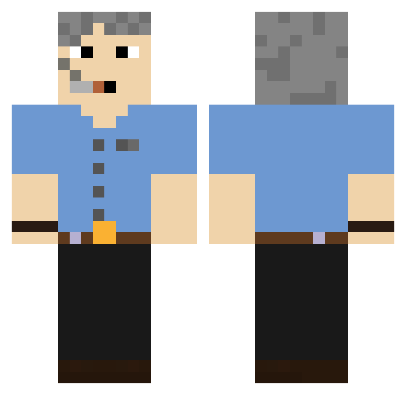PalmuRantaPete Minecraft skin, front and back view