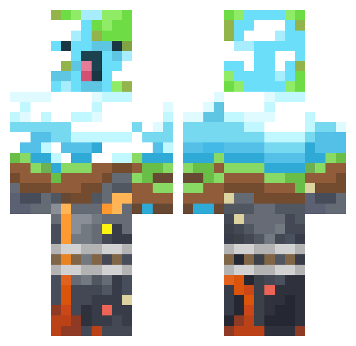 SPYKEcom Minecraft skin, front and back view