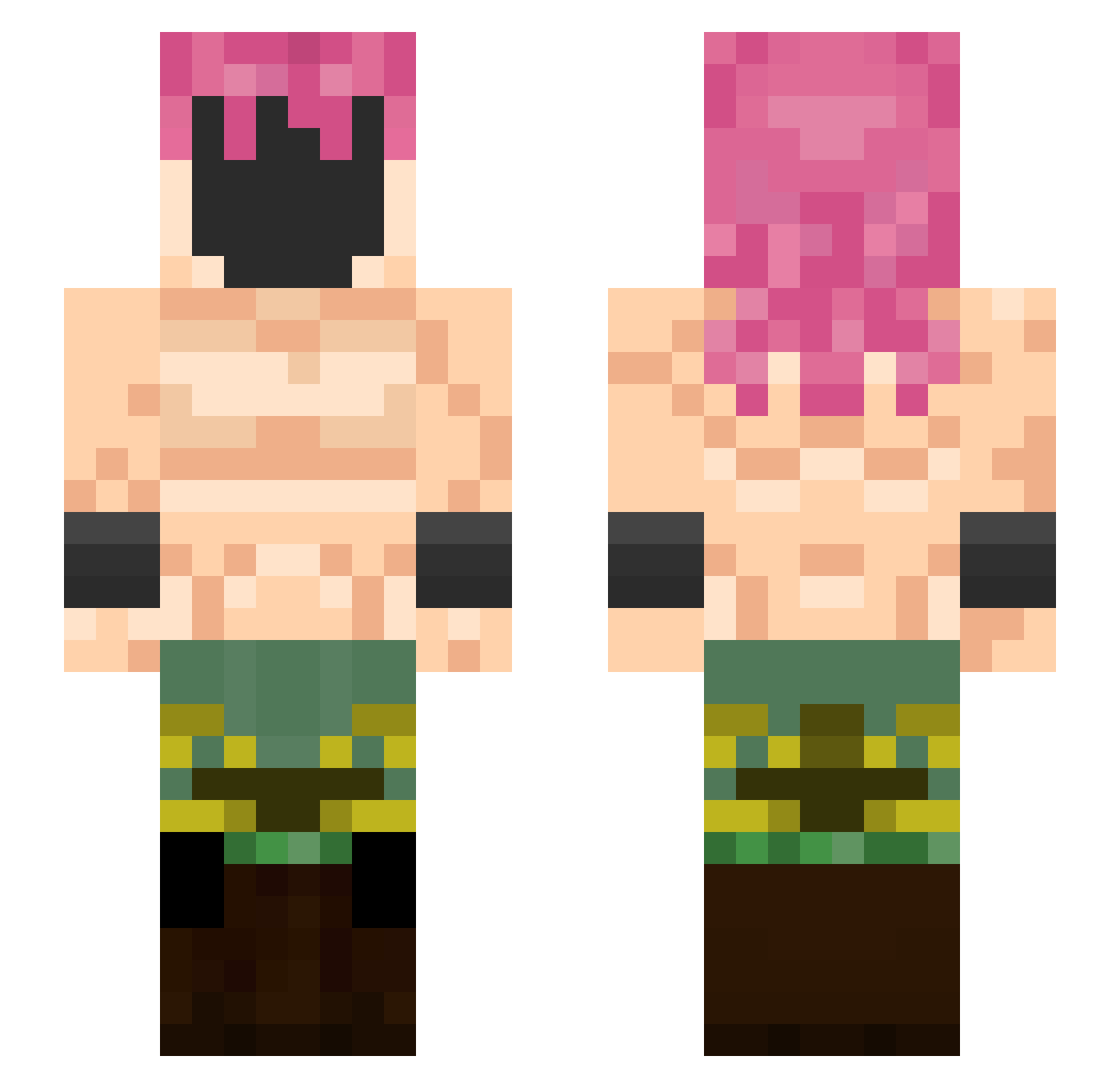 SimbaxElGrando Minecraft skin, front and back view