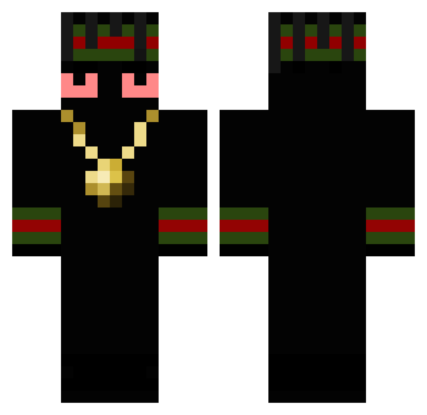 Raw Minecraft skin, front and back view
