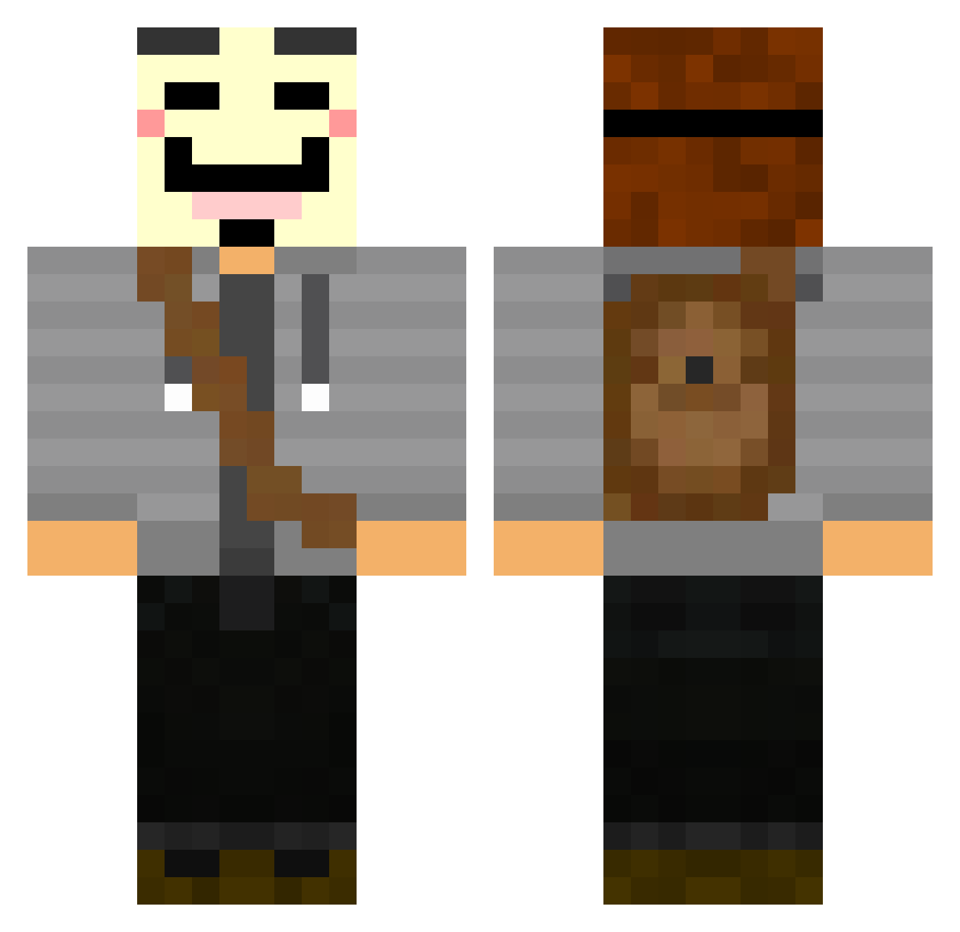 Porting Minecraft skin, front and back view