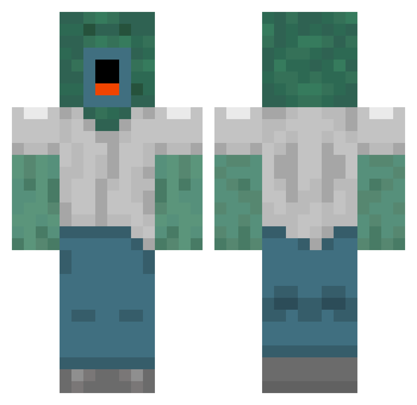 JshKlsn Minecraft skin, front and back view