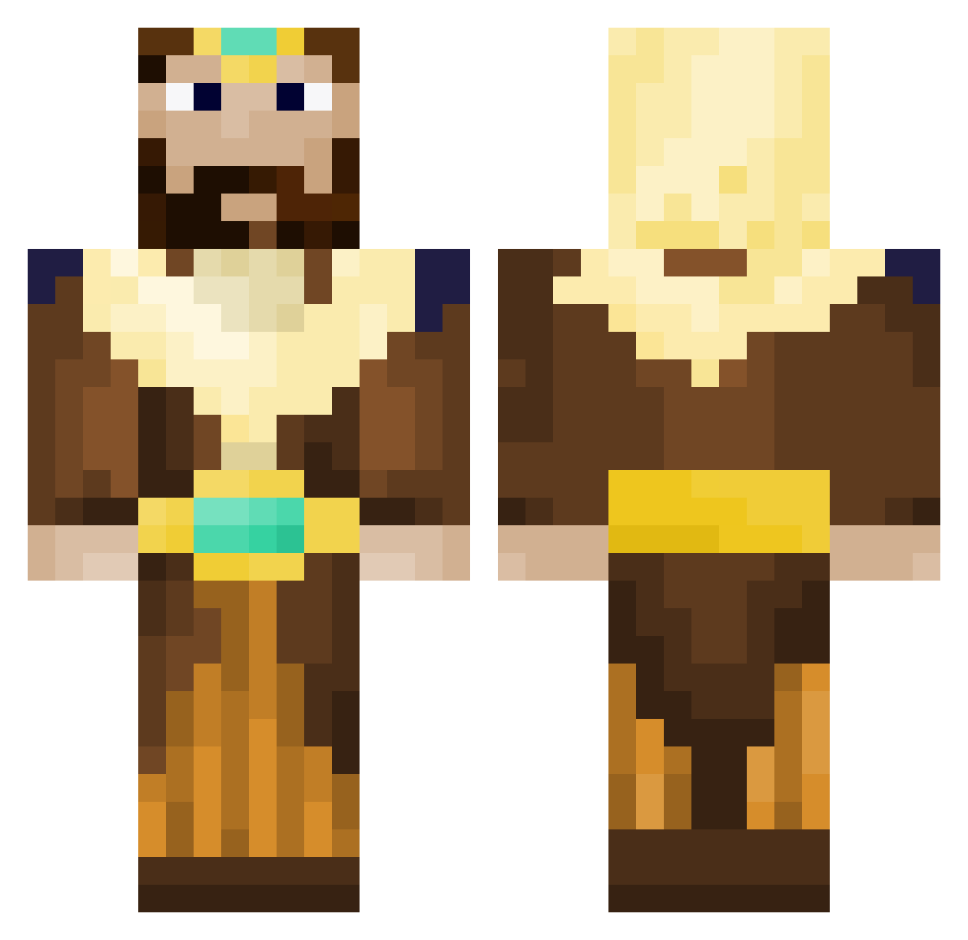 GametuberX Minecraft skin, front and back view