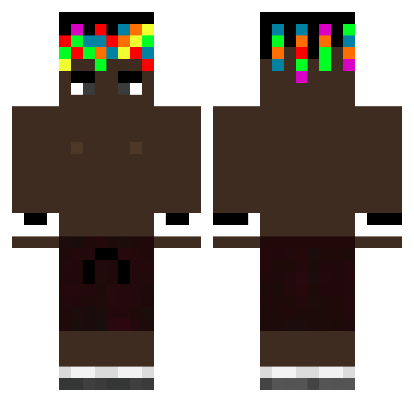 SukitaPreta Minecraft skin, front and back view