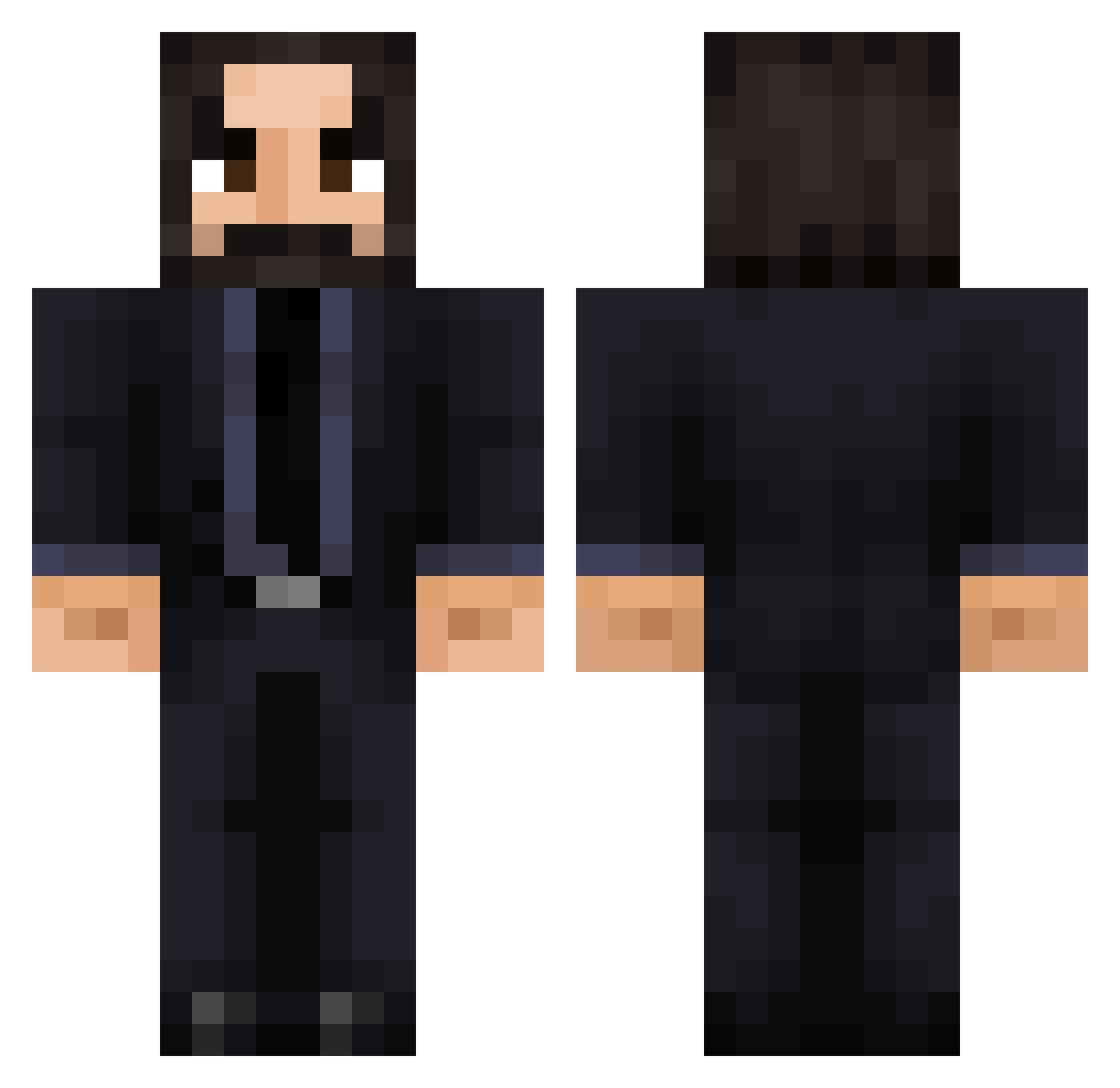 Krevest Minecraft skin, front and back view