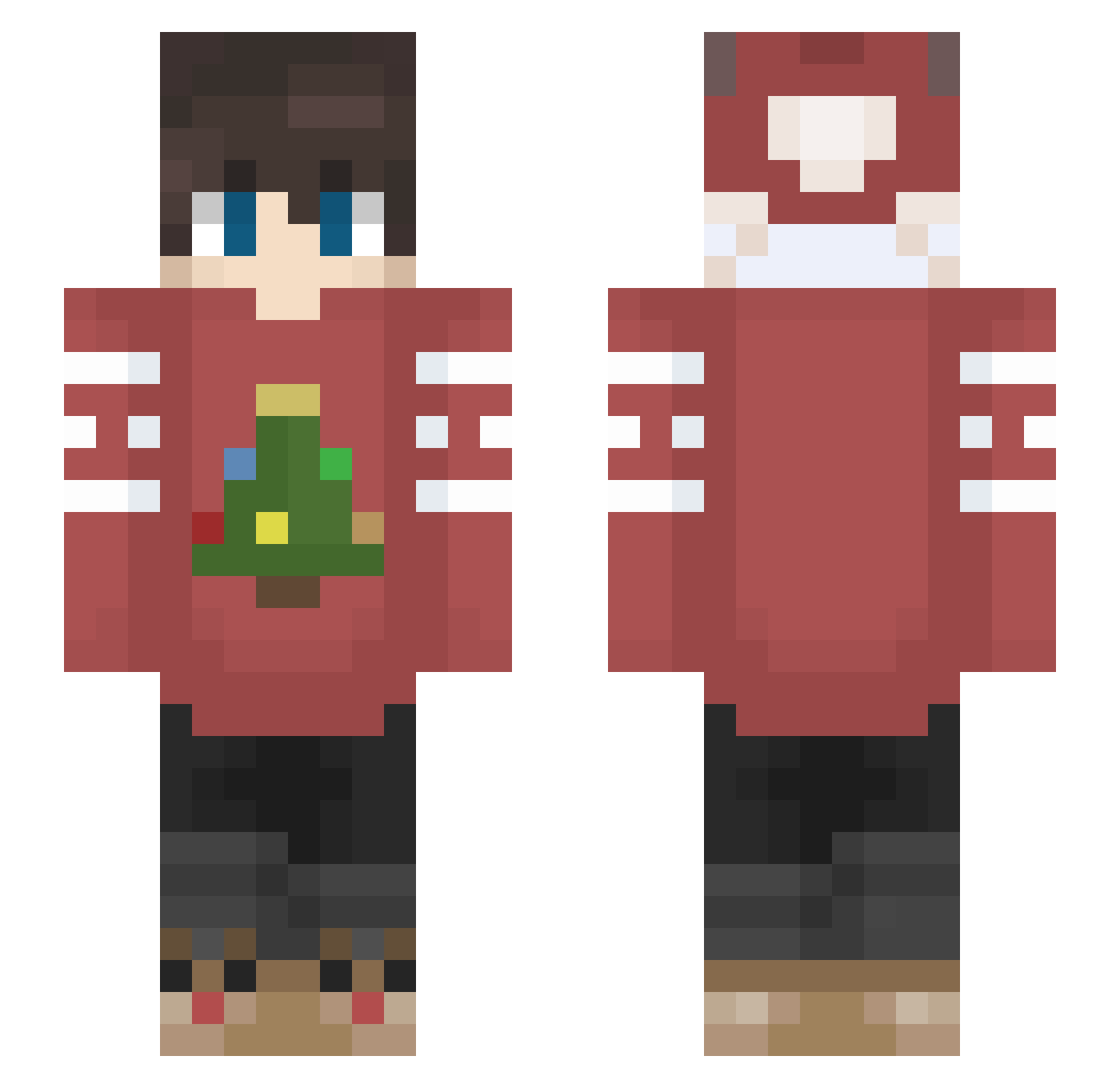 jojozyz Minecraft skin, front and back view