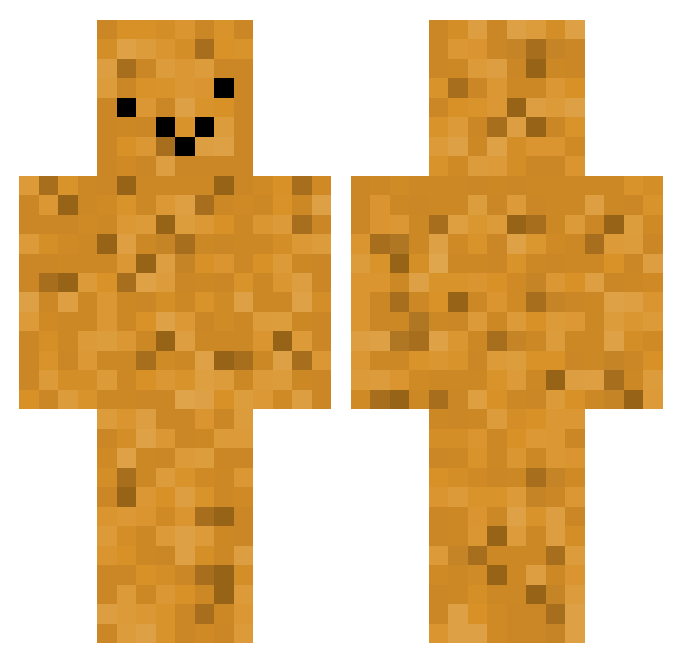 Cacaboudins Minecraft skin, front and back view