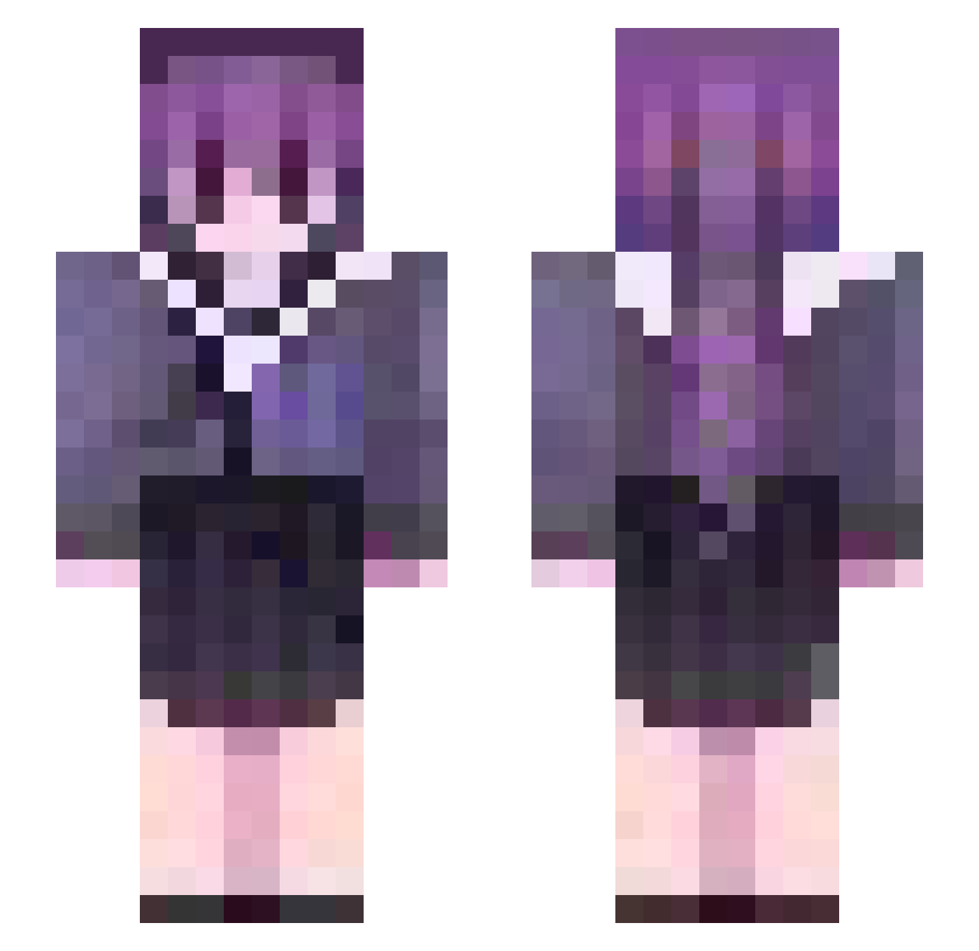 Nyanneh Minecraft skin, front and back view