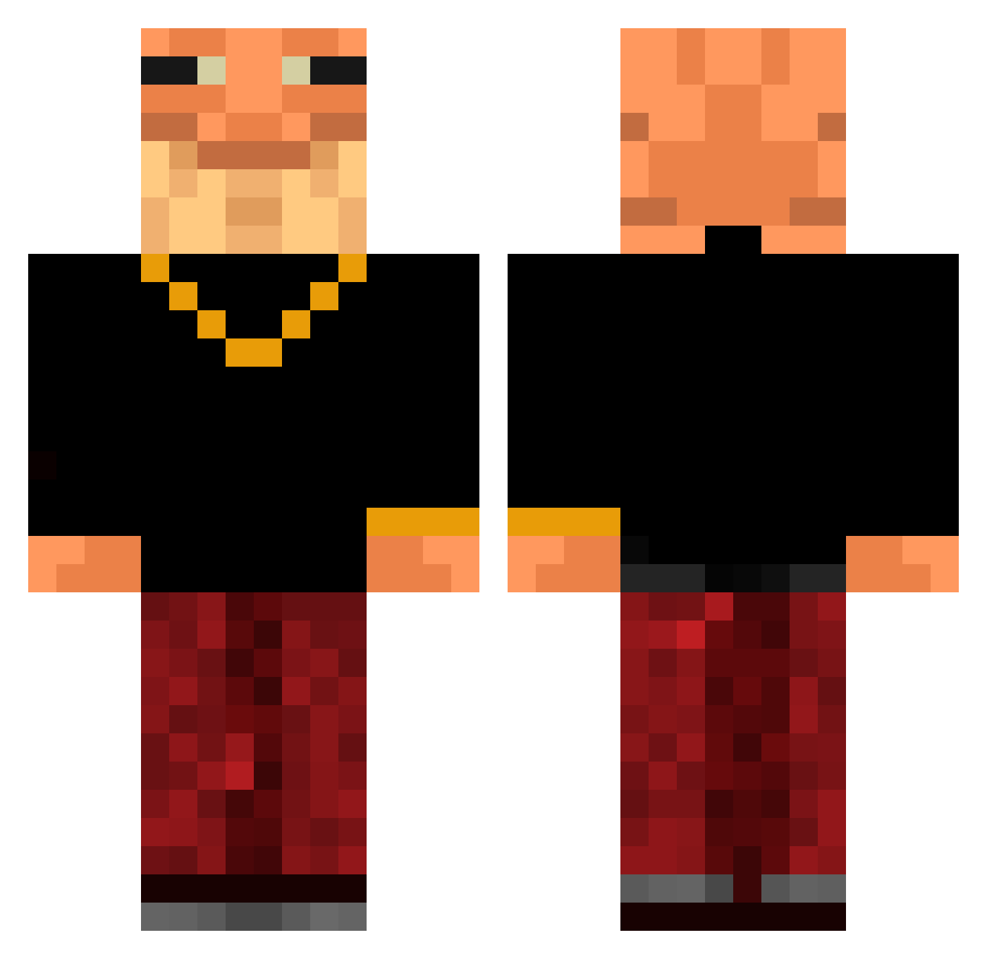 Schmiermittl Minecraft skin, front and back view