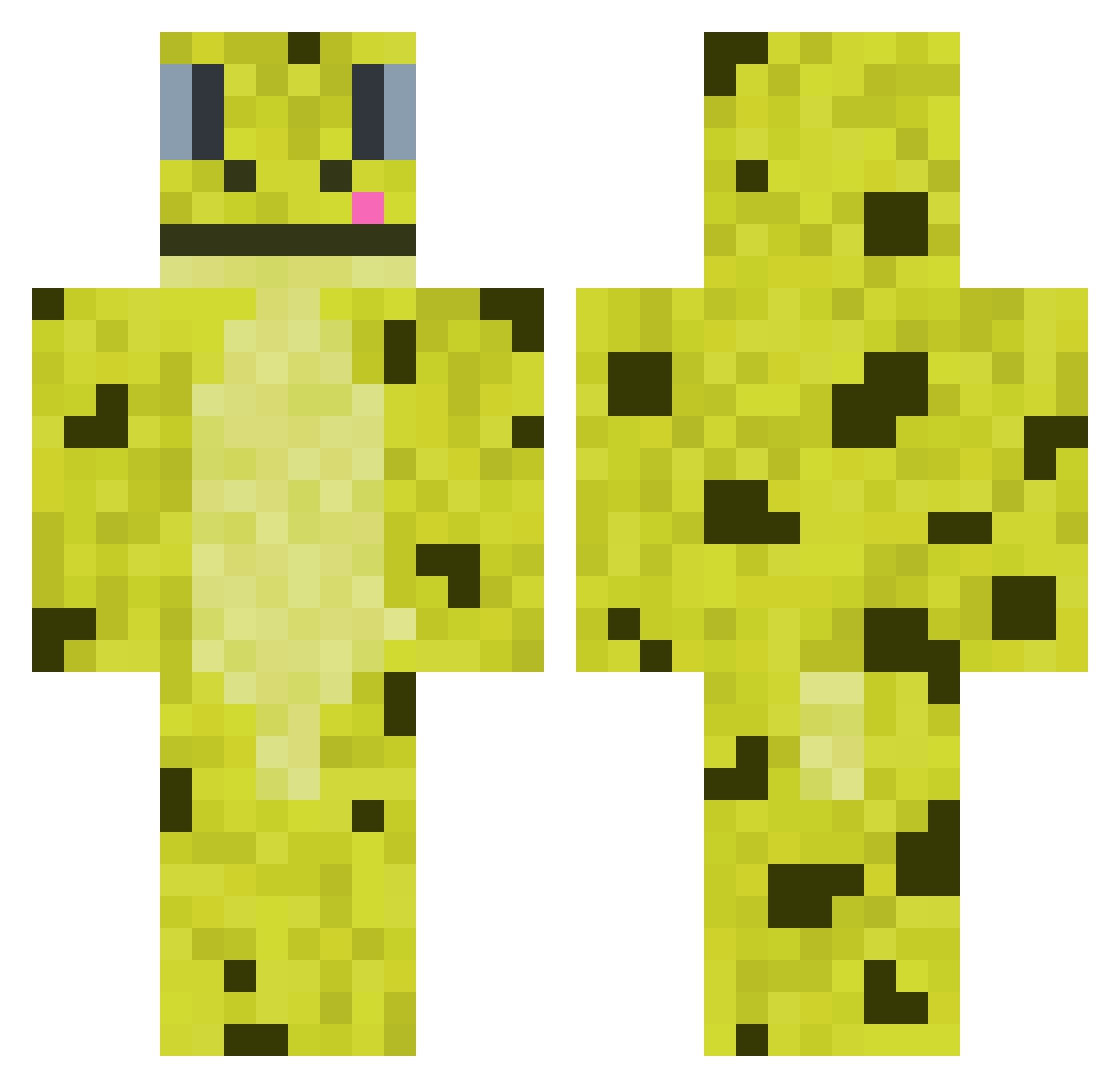 Unculturedwyvern Minecraft skin, front and back view