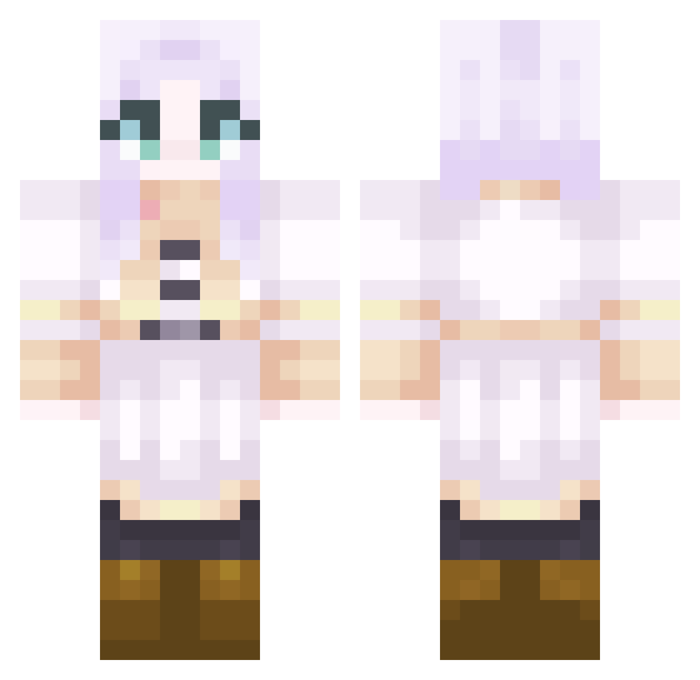 velxi01 Minecraft skin, front and back view