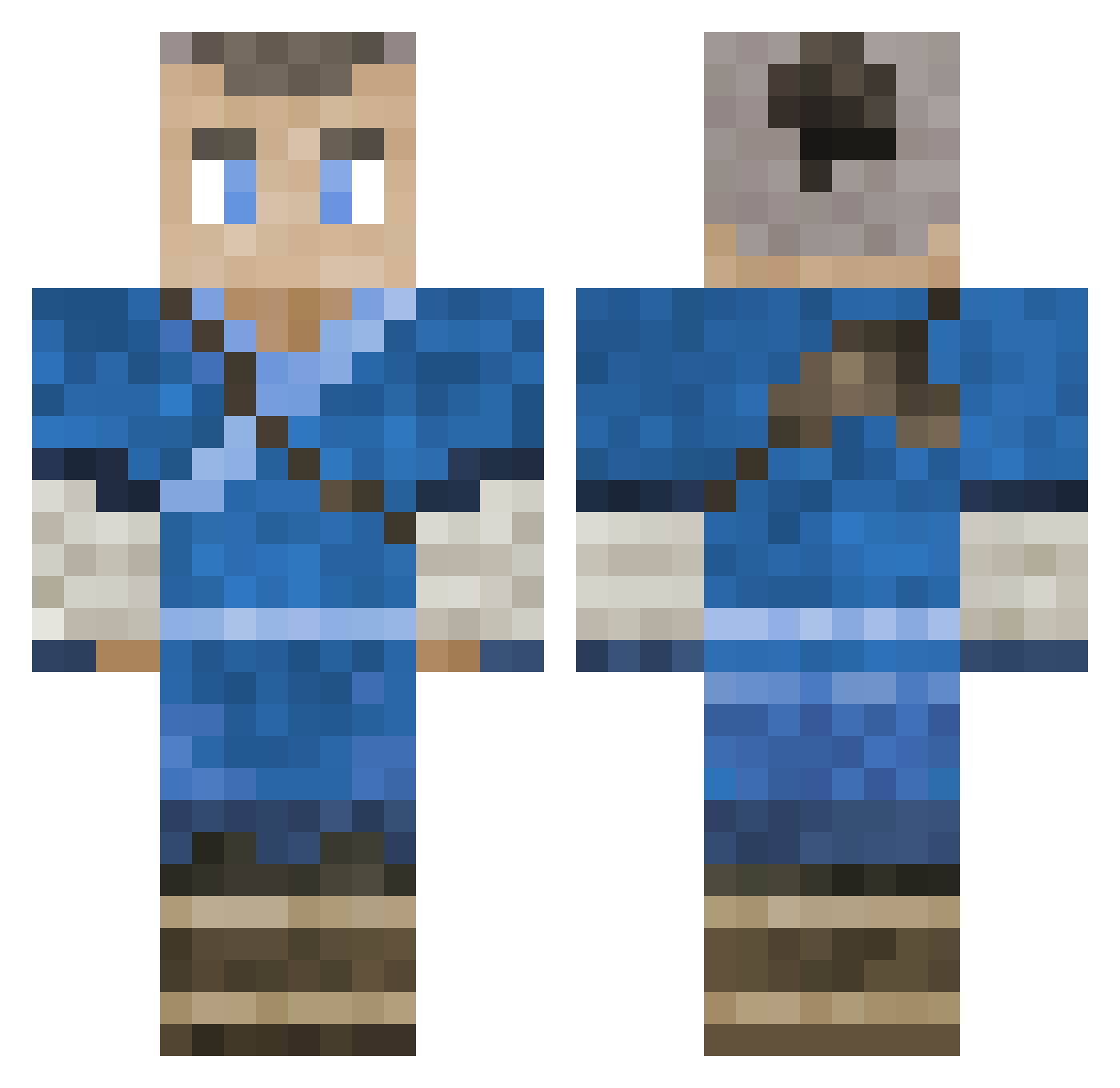 Aviv666 Minecraft skin, front and back view