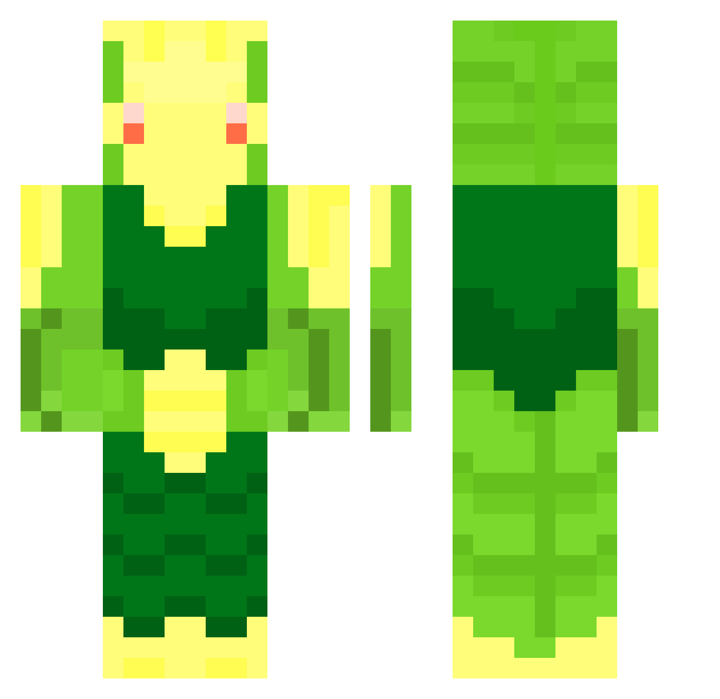Isaac2k7 Minecraft skin, front and back view