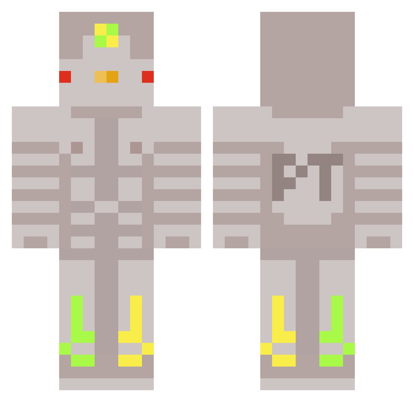 pengotron Minecraft skin, front and back view