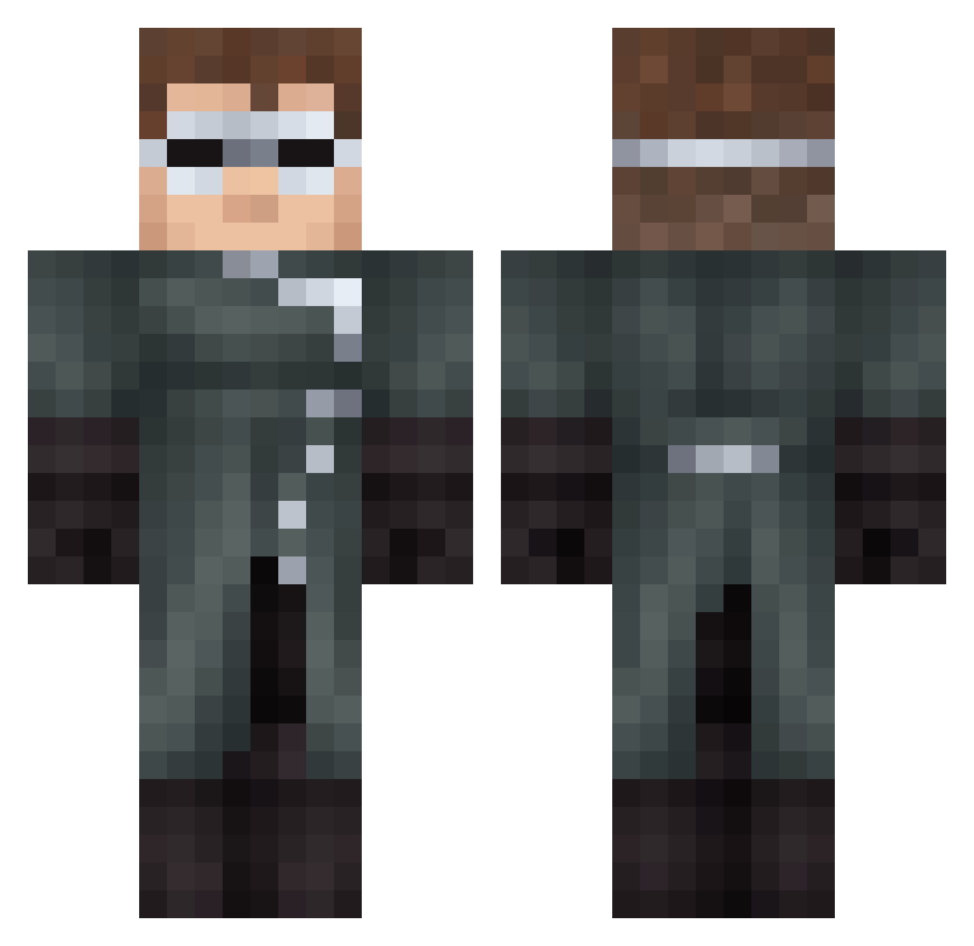 Zric99 Minecraft skin, front and back view