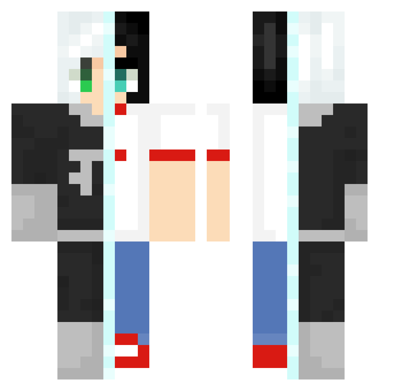 syoB Minecraft skin, front and back view