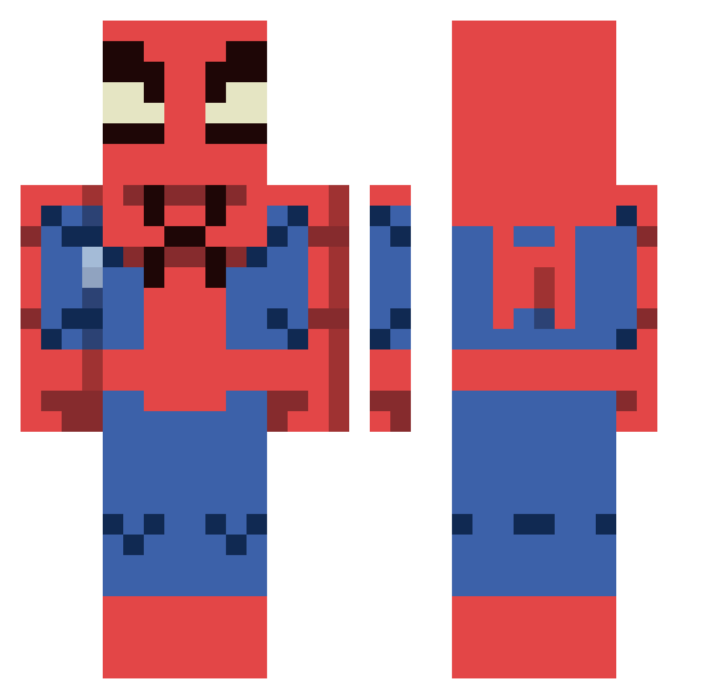 RiseGforce Minecraft skin, front and back view