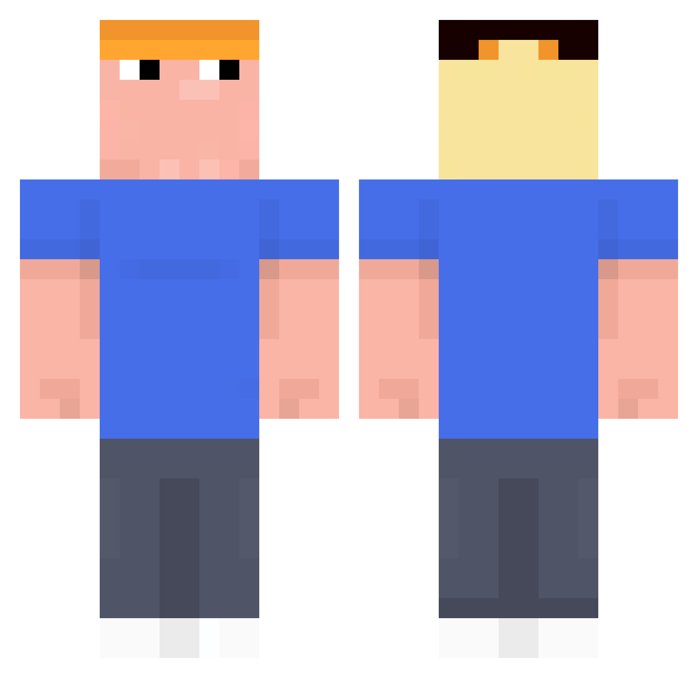 Santiplaay Minecraft skin, front and back view