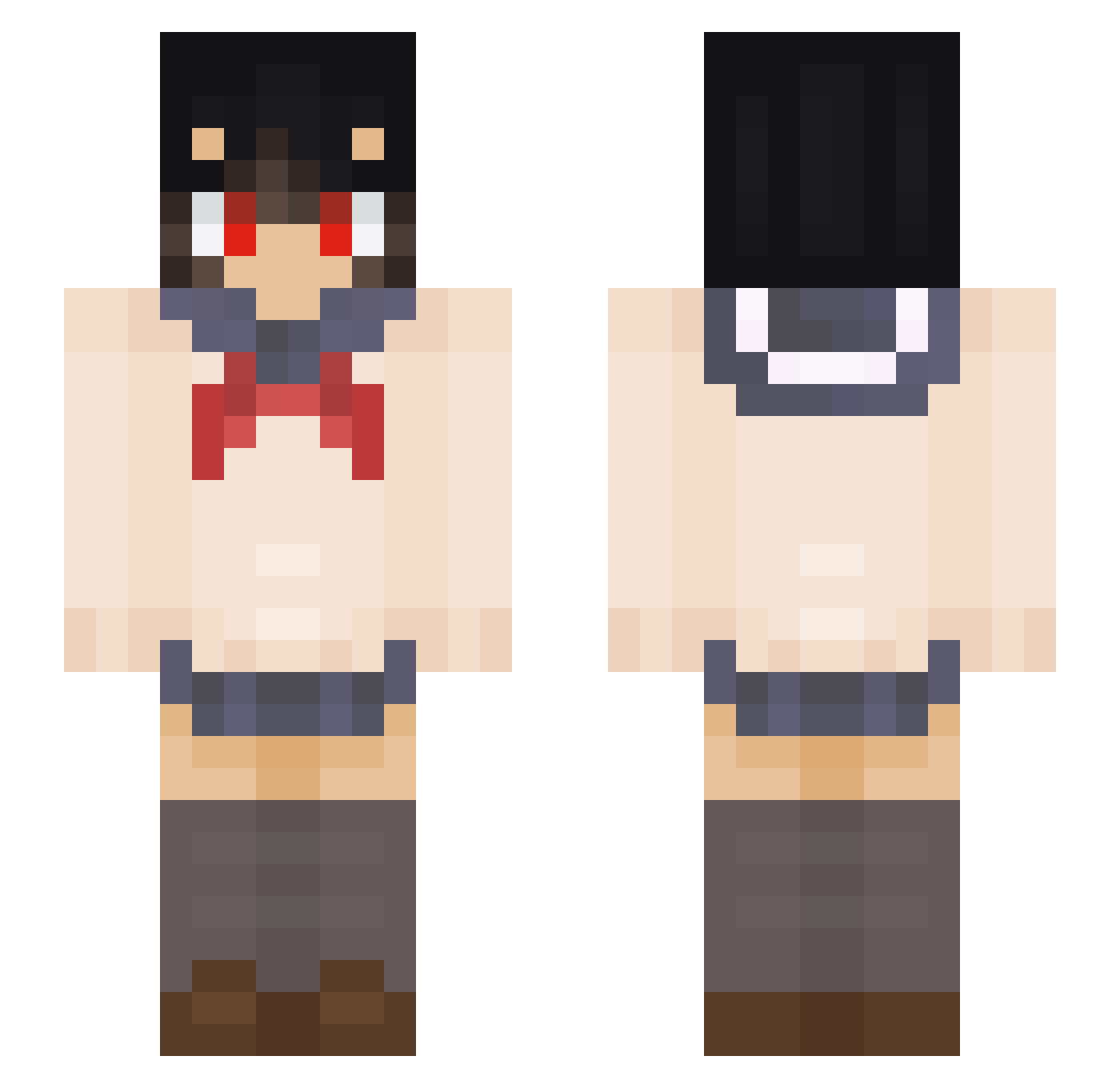 Meowfers Minecraft skin, front and back view