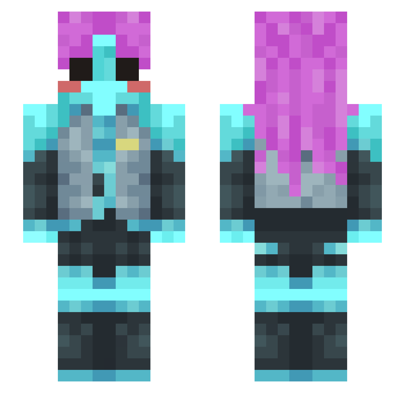 SOYded Minecraft skin, front and back view