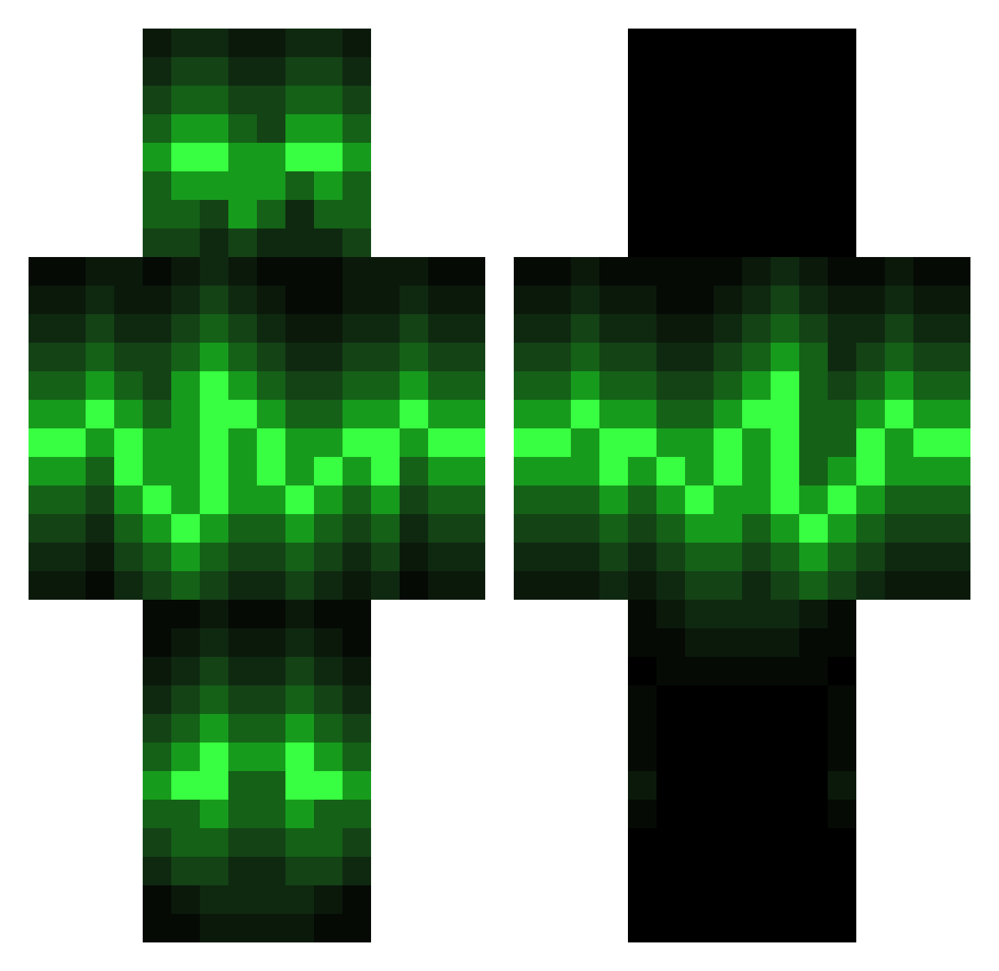 Musicology Minecraft skin, front and back view