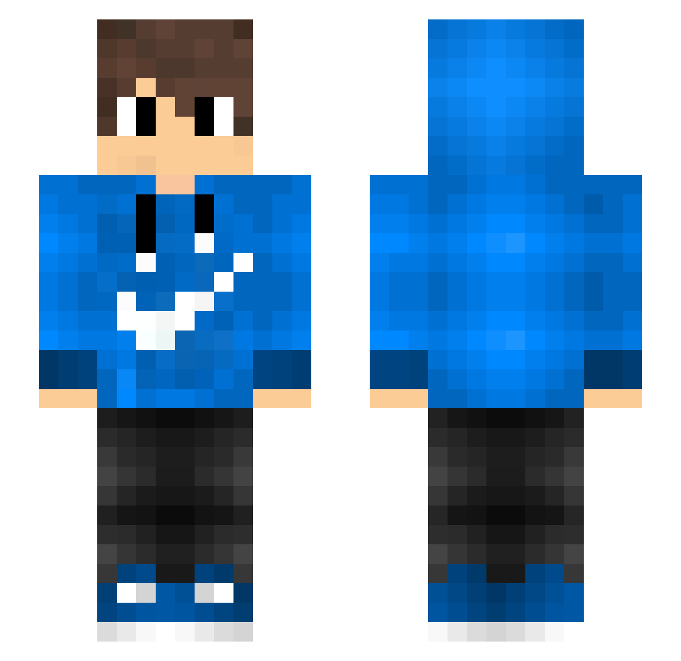 Assasin_Black Minecraft skin, front and back view