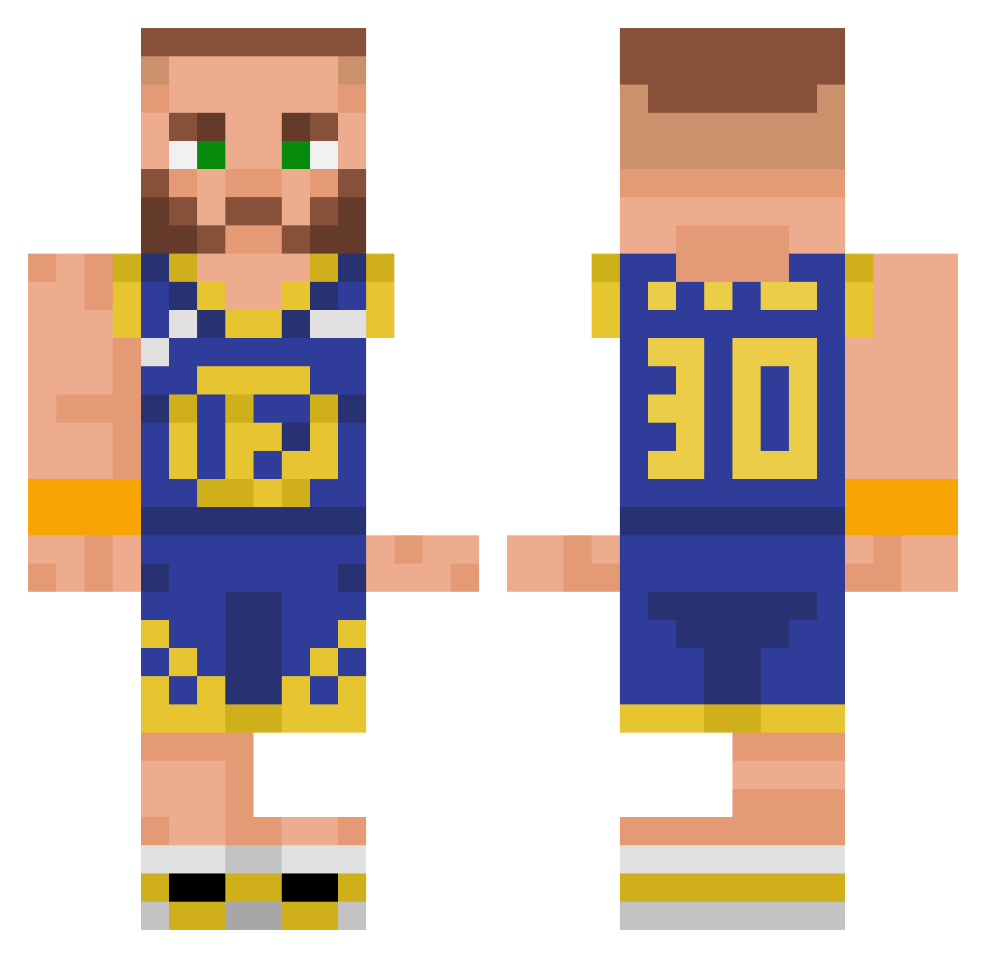 ChefBoetoe Minecraft skin, front and back view