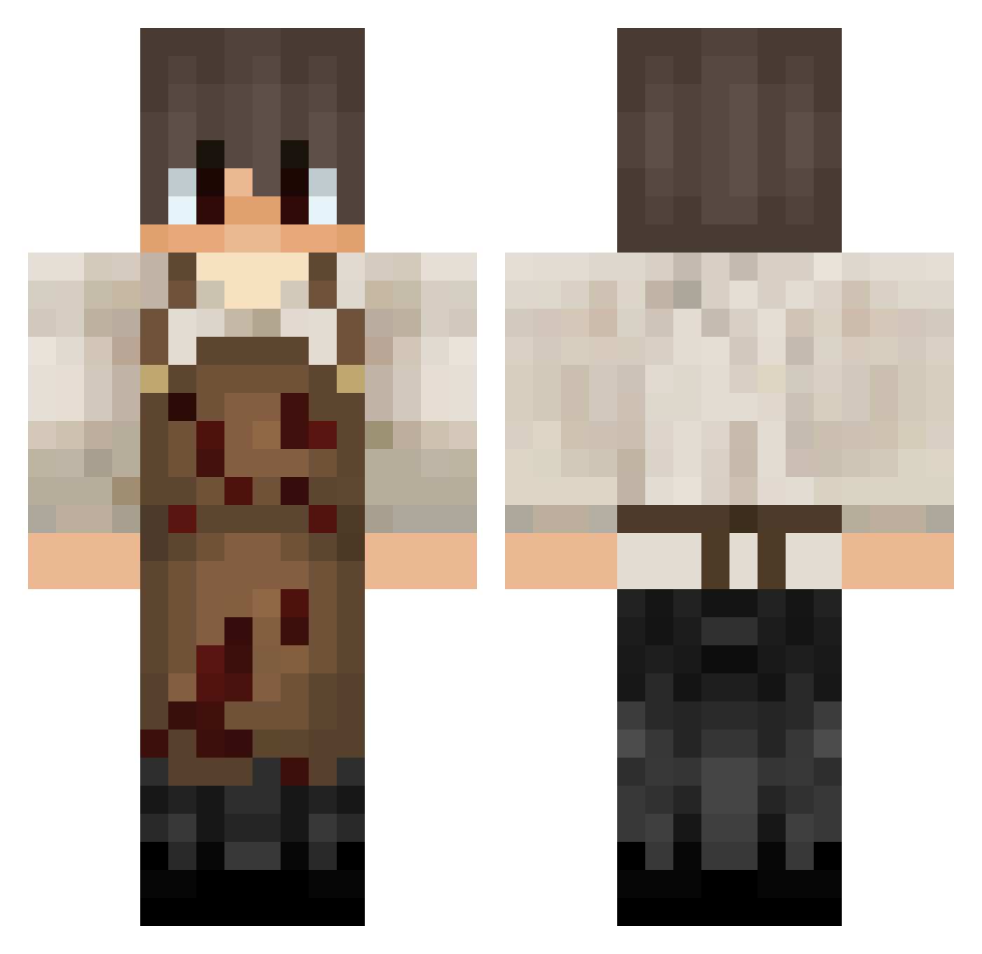 HeyyJu Minecraft skin, front and back view