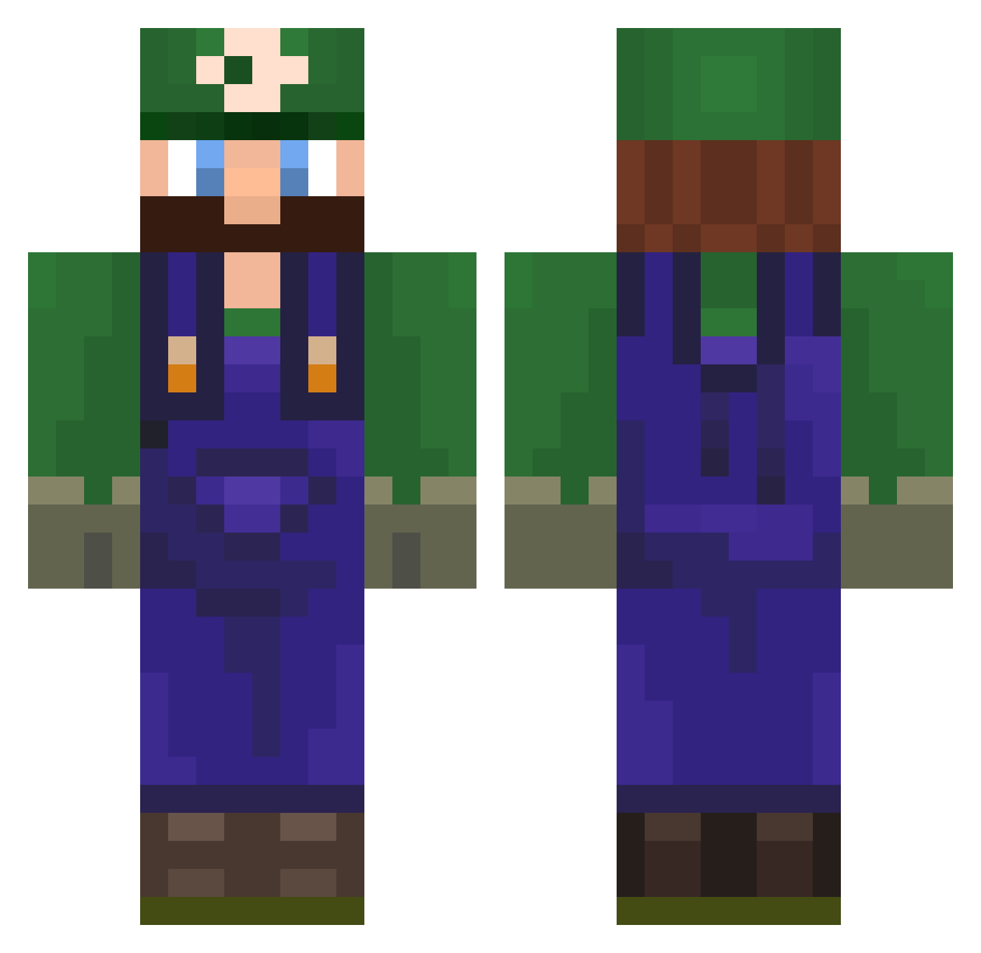 Luklehm Minecraft skin, front and back view