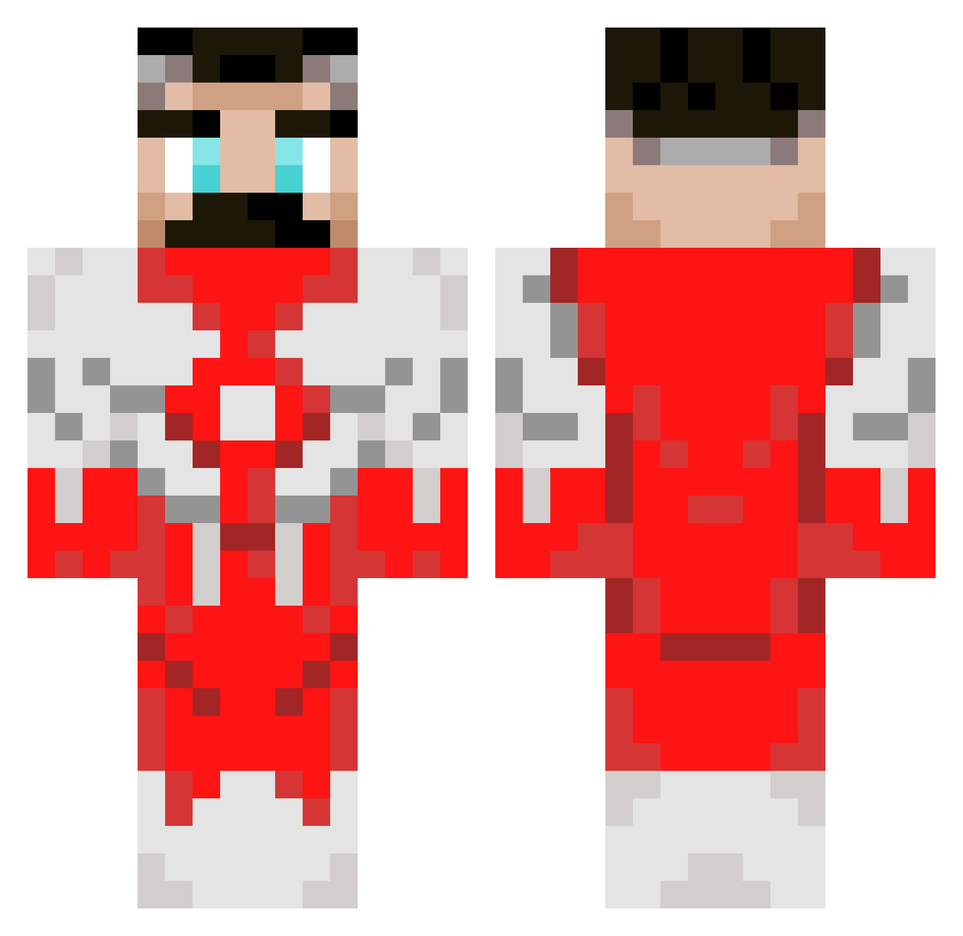 TheHooligan69 Minecraft skin, front and back view