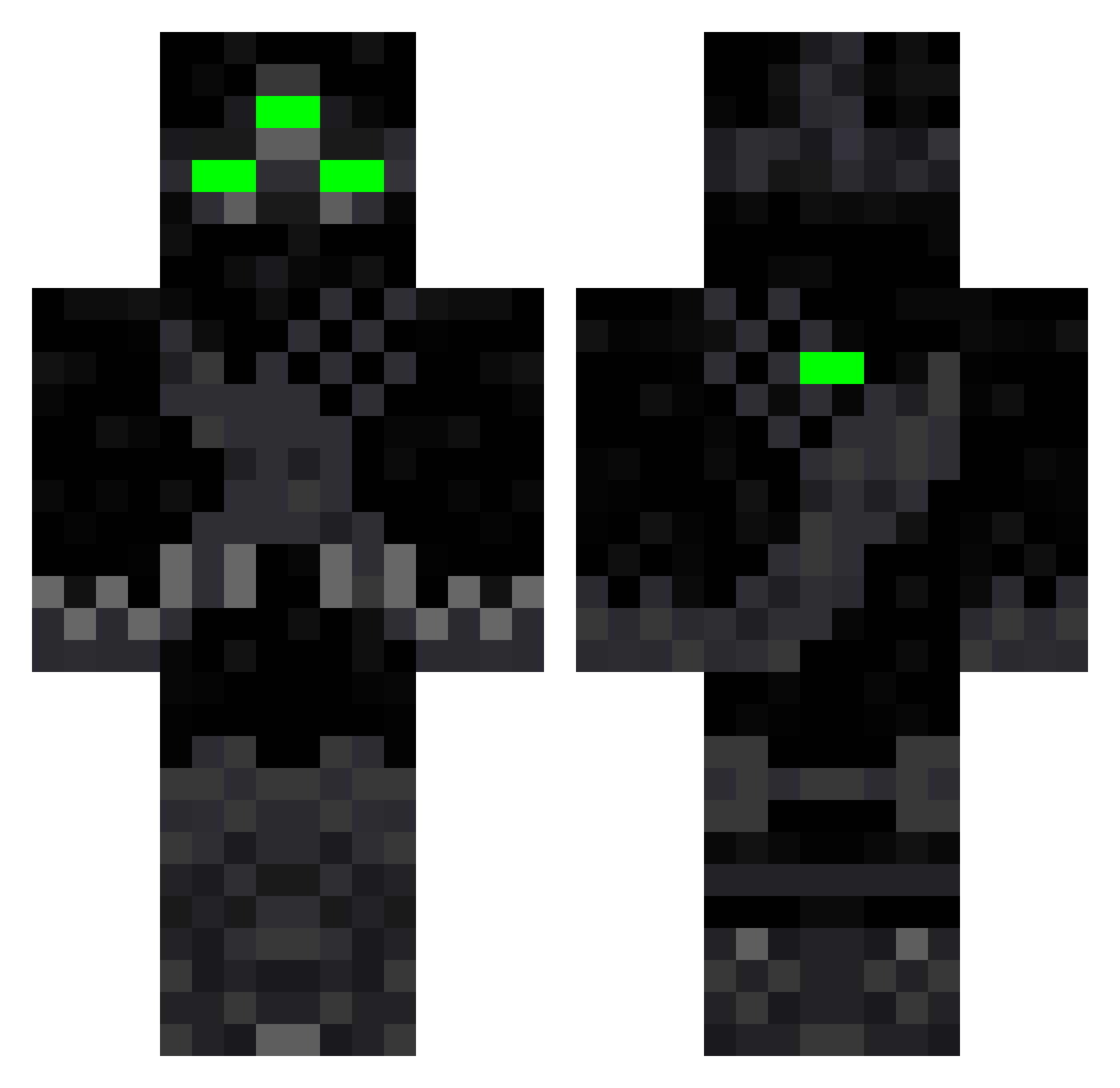 GRawls Minecraft skin, front and back view