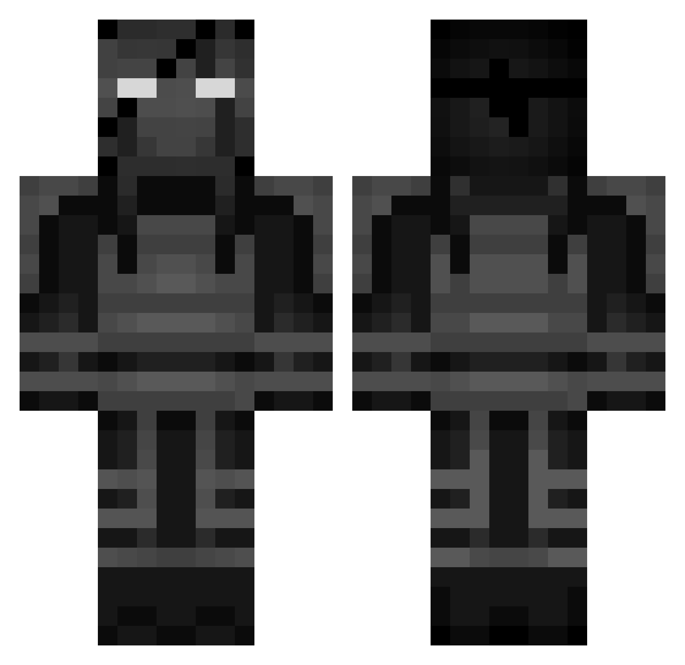 RSQ3JAILABANDITE Minecraft skin, front and back view