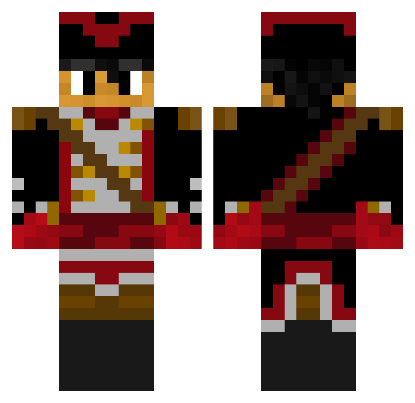 Broken_Shields Minecraft skin, front and back view