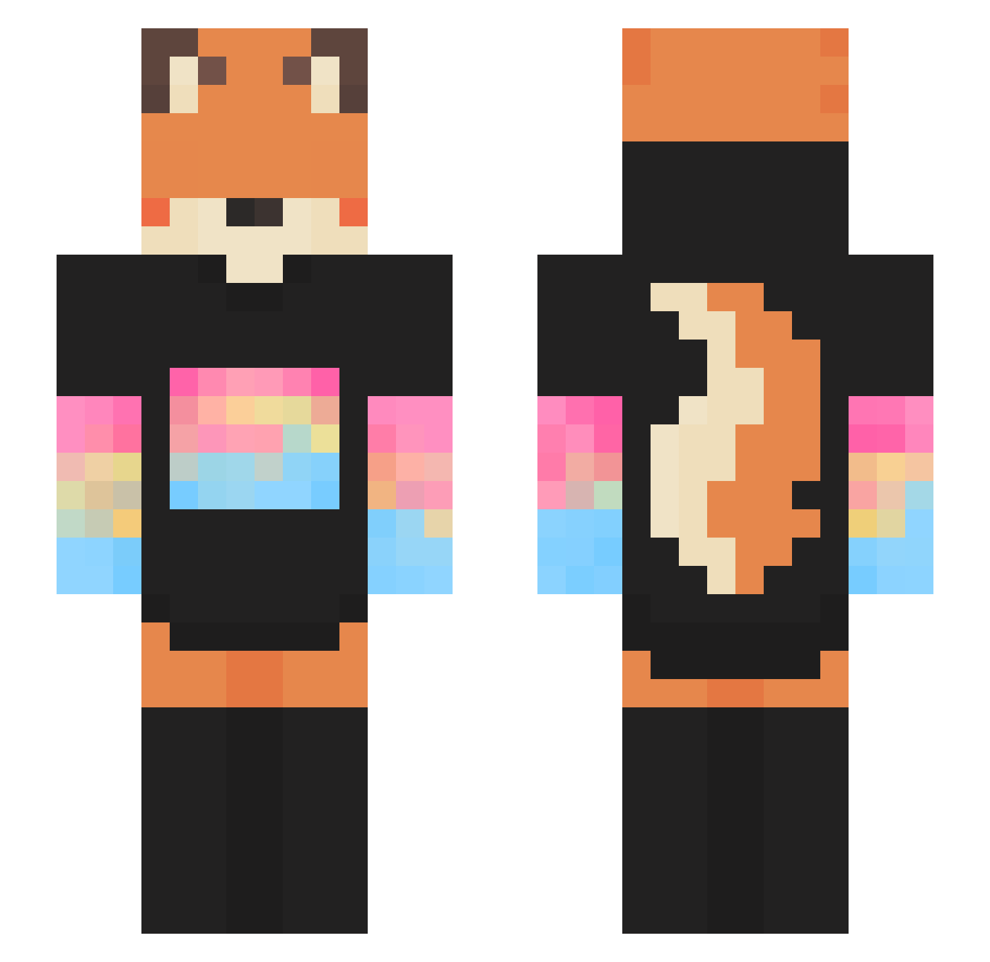 ChloeX3 Minecraft skin, front and back view