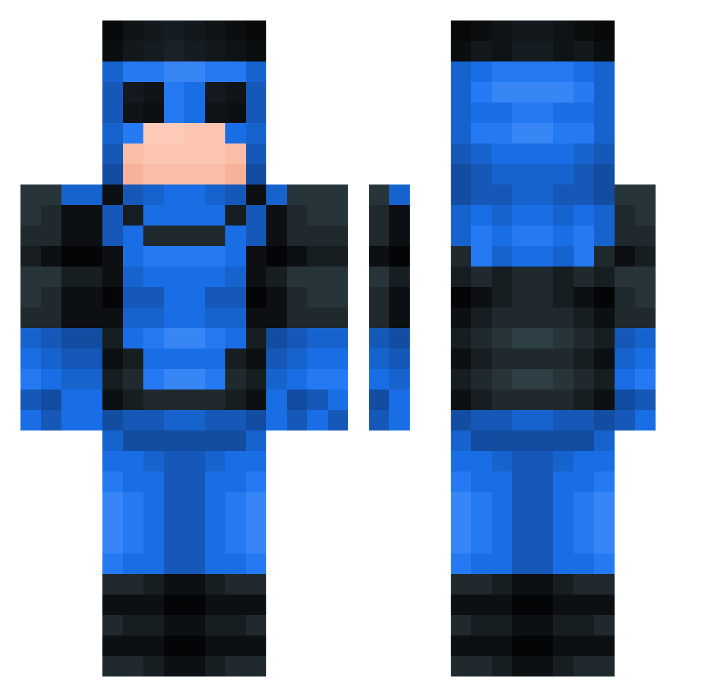 ishhop Minecraft skin, front and back view