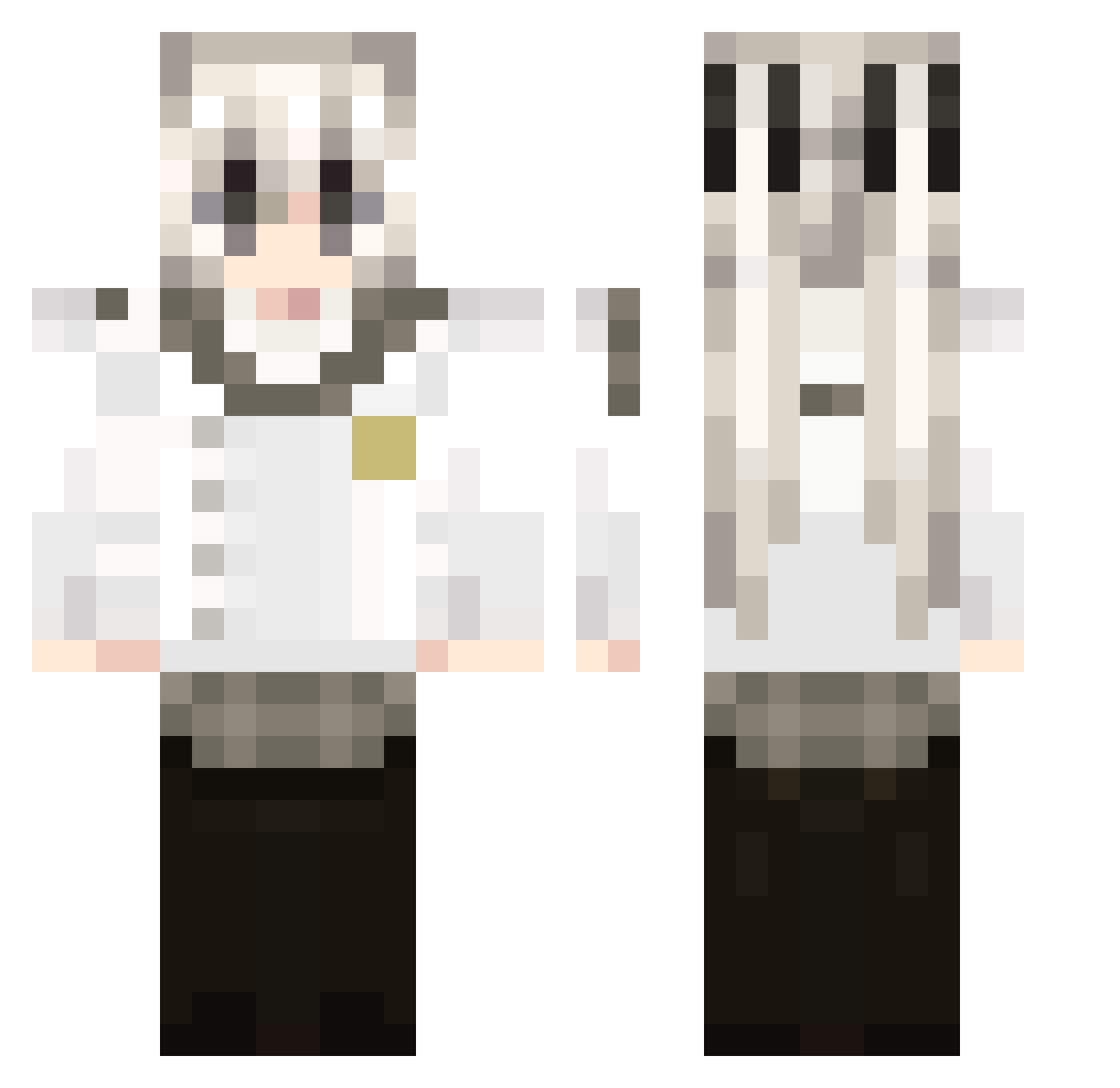 N0R1NC0 Minecraft skin, front and back view