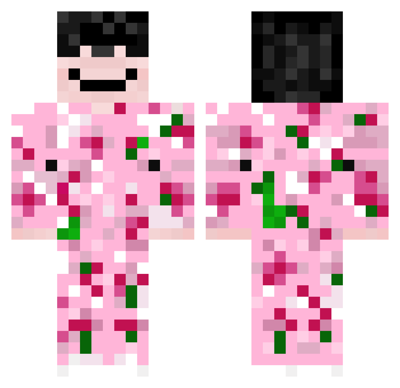 malfeyto Minecraft skin, front and back view
