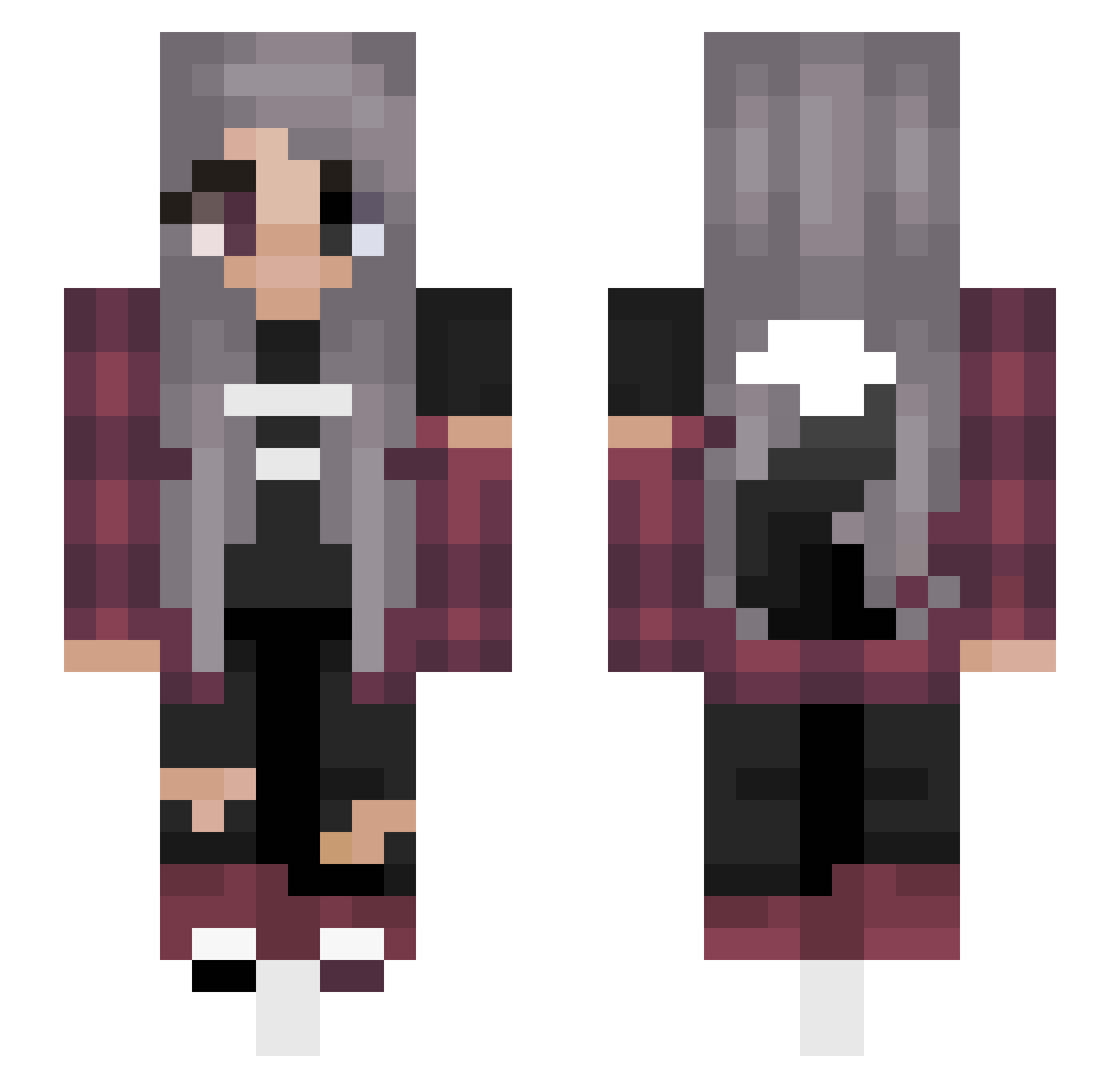 Stealix839 Minecraft skin, front and back view