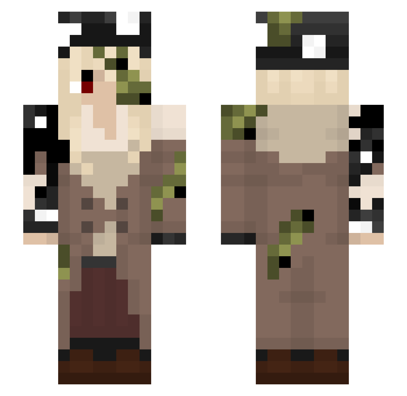 Strawberry_Dth Minecraft skin, front and back view