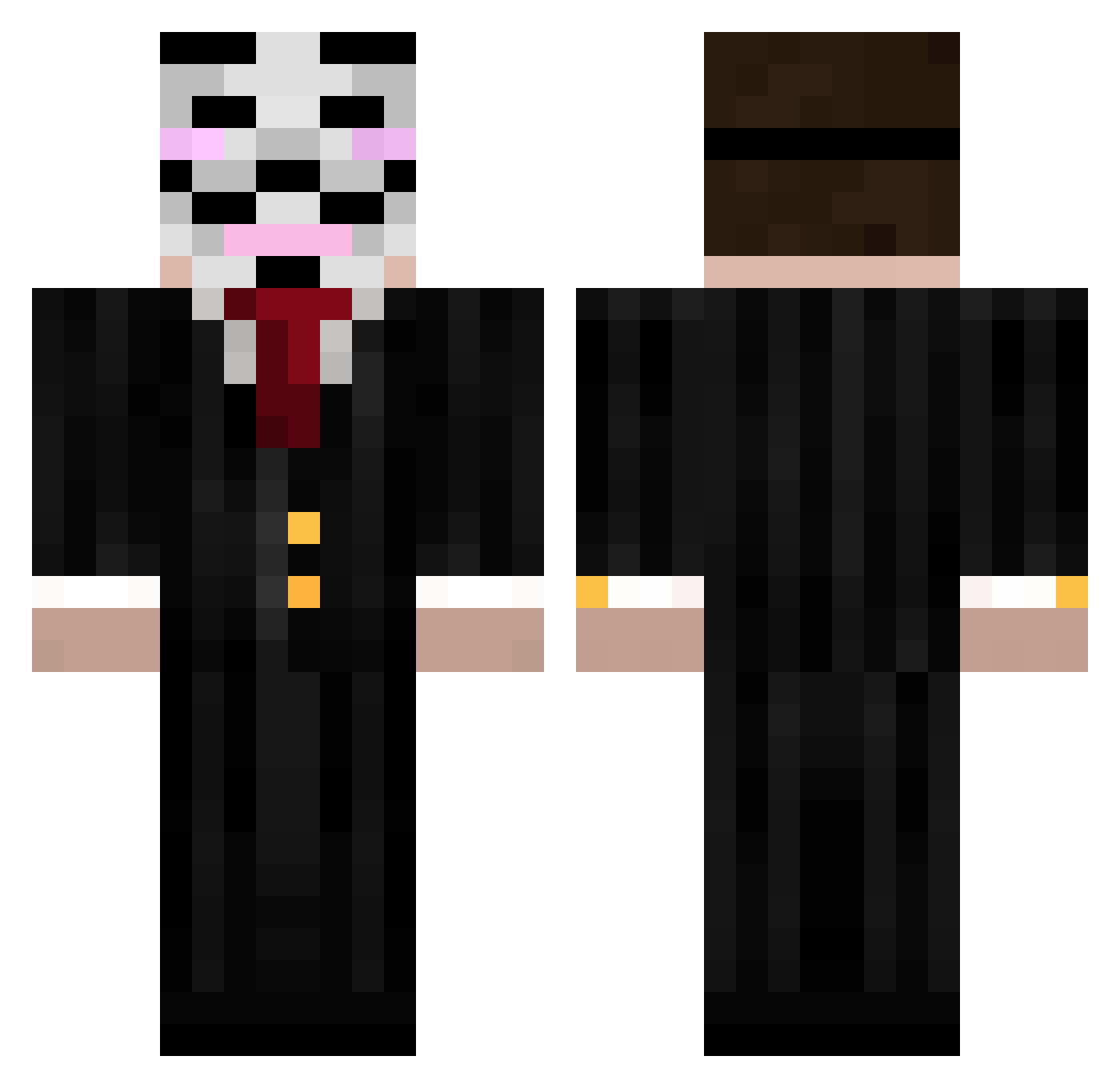 supererogation Minecraft skin, front and back view