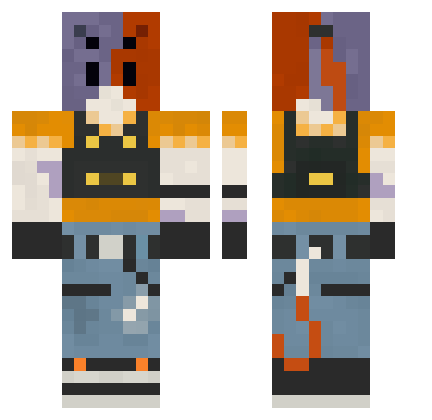 ShortCakeSorbet Minecraft skin, front and back view