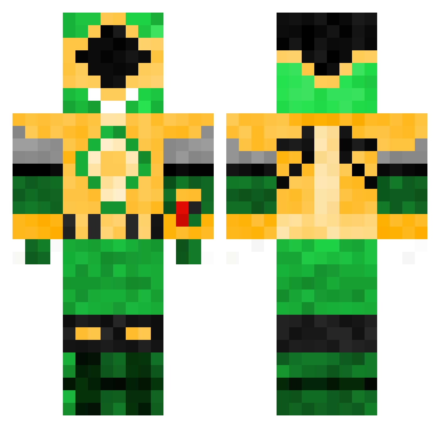 Invincisible Minecraft skin, front and back view