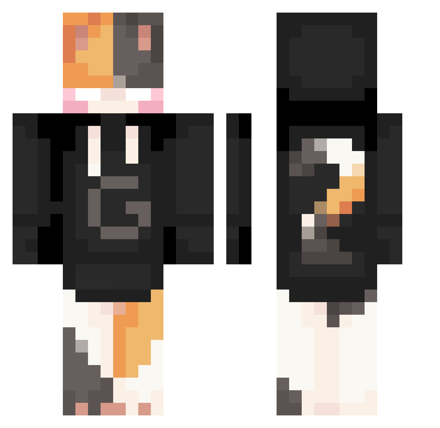 aidinNy Minecraft skin, front and back view