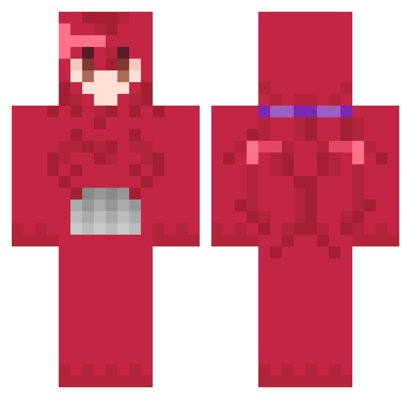 RedPoint27 Minecraft skin, front and back view