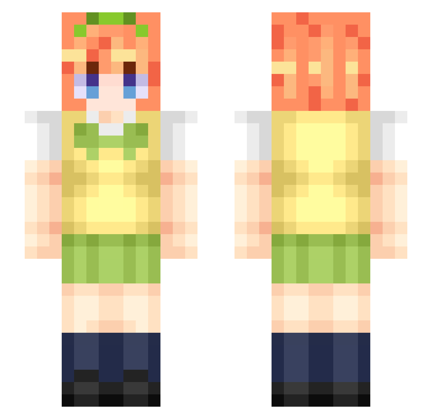 GeKoX897 Minecraft skin, front and back view