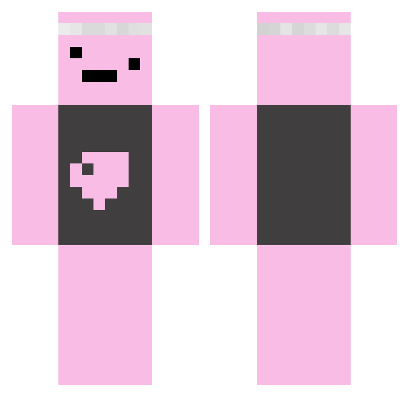 VermillionGamz Minecraft skin, front and back view